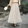 Women Vintage Skirts Print Floral Elastic Waist Cloths Spring Loose Female Casual A-Line Skirts