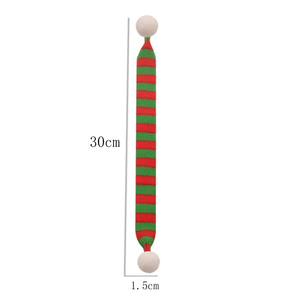 Red And White Knit Scarf Doll Decoration Stripes Mini Knitting Scarf Doll Accessories