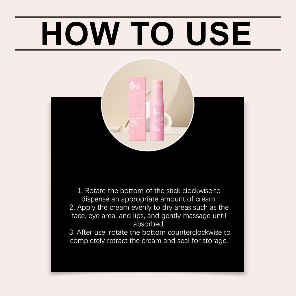 Collagen Plumping Moisturizing Stick Gentle care for facial skin, refreshing and non-sticky, multi-effect moisturizing care