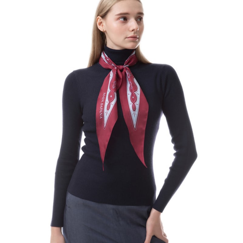 MAYA SAPANA Printed Silk Rhombus Scarf - Lava Falls