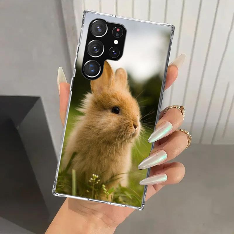 Милый Заяц Крольчата Чехол для Телефона для Samsung Galaxy S25 S24 S23 Ultra S25 Edge S22 S21 Plus S20 FE S10 + Мягкий Печатный Корпус Fund