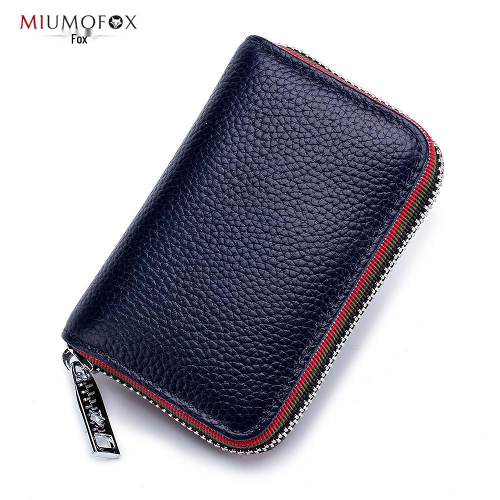 МодныйRFID-кошелек-гармошка из коровьей кожи с молнией для женщин и мужчин