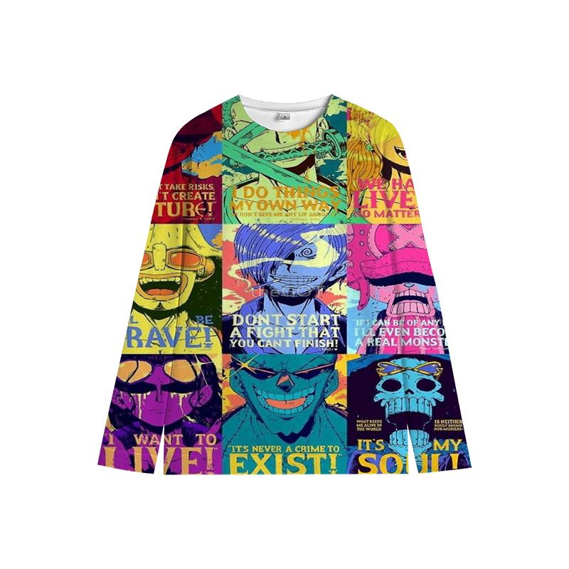 One Piece Luffy свитер Chopper Boys Girls Милая толстовка Zoro Sanji Kids Family Новогодние толстовки с круглым вырезом