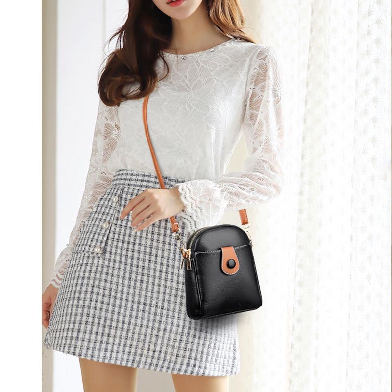 Женская сумка-кроссбоди из искусственной кожи для мобильного телефона, простая многослойная сумка для покупок, на плечо KTB