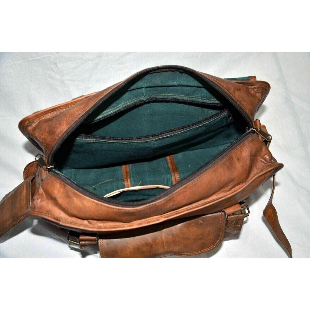 Womens Genuine Leather Shoulder Bag Brown Camera Satchel Briefcase Crossbody Bag