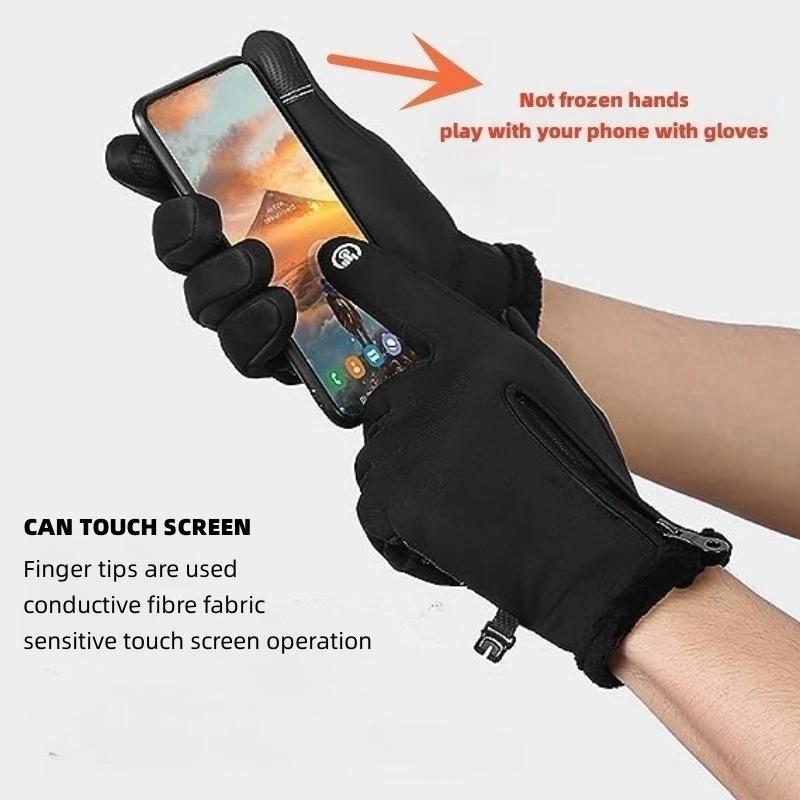 Winter Warm Gloves Men Women Touch Screen Waterproof Windproof Non-Slip Grips Glove for Cycling Driving Running Hiking
