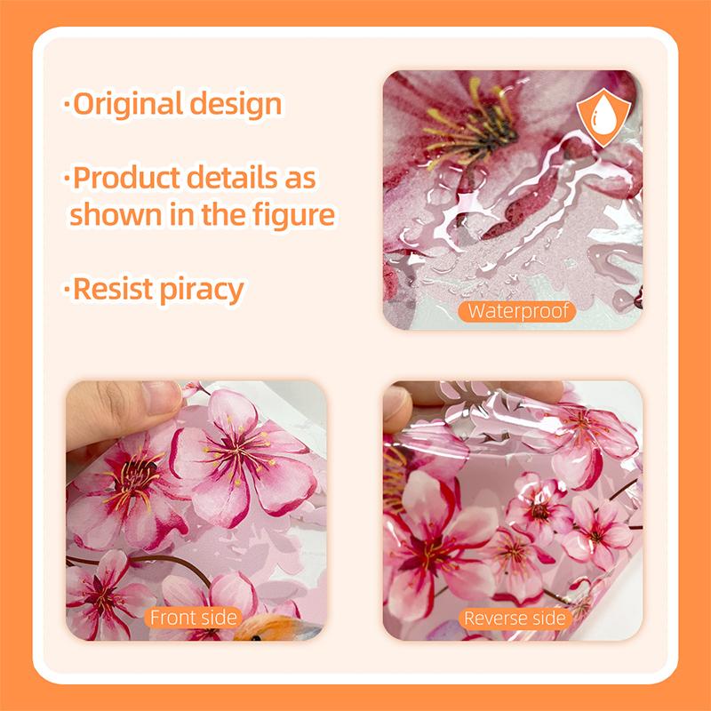 Розовые цветы лоза птицы наклейки на окно многоразовая фреска двусторонние наклейки на стену домашний декор стекло окна статическая наклейка