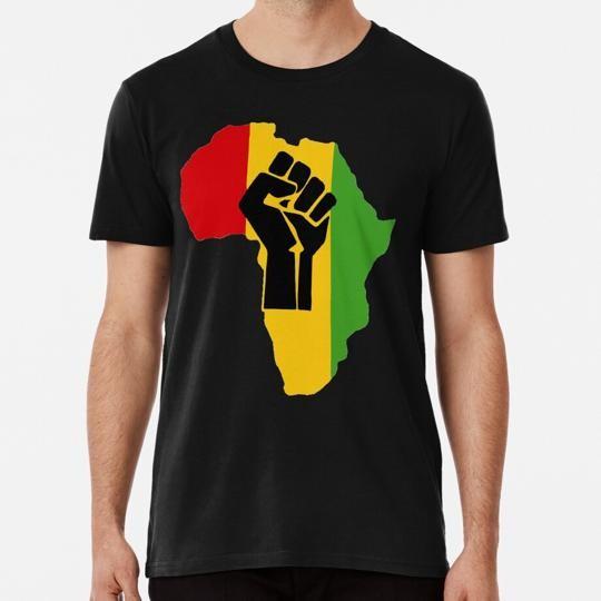Africa map fist raised PanAfrican colors T-shirt