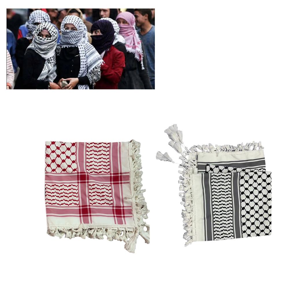 Middle East Keffiyeh Headscarf Square Men Scarf Wrinkles Resistant Bandana Scarf for Men and Women