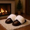 Корейская версия норковых пушистых туфель с мягким характером шлепанцы на одной подошве зимние новые с открытым носком на толстой подошве хлопковые тапочки для дома теплые сандалии
