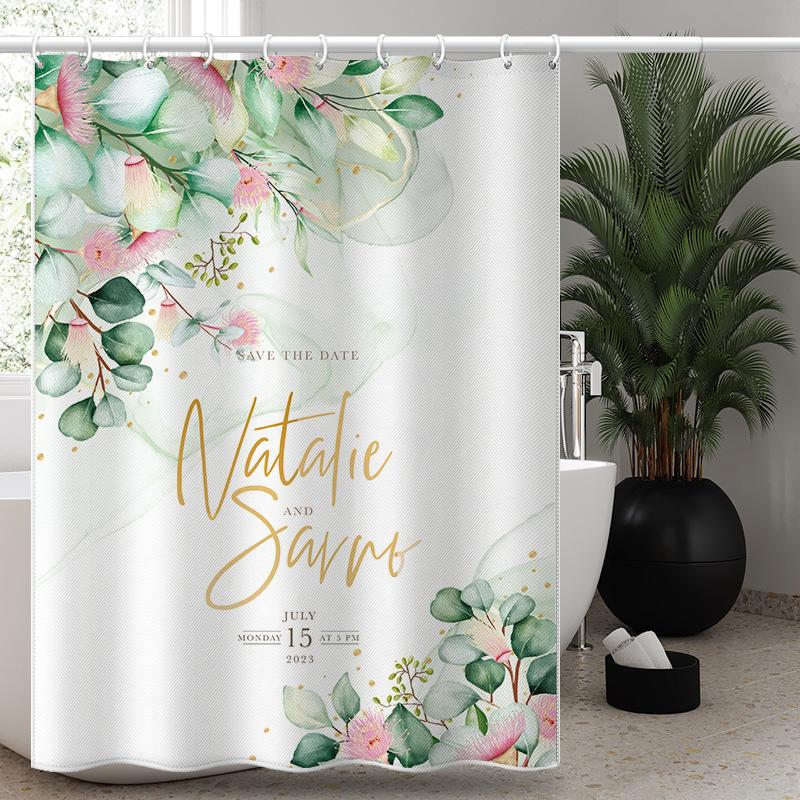 Bathroom Thickened Waterproof Curtain Mildew Proof Shower Curtain Shower Partition Curtain Shower Curtain Bathroom Curtain Free Perforation