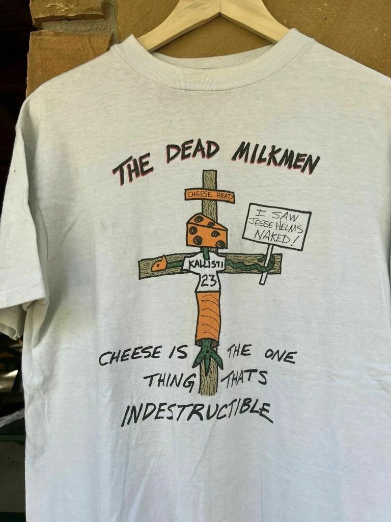 Винтажный The Dead Milkmen The Never Ending Cheese Унисекс Подарок для фаната S-5XL