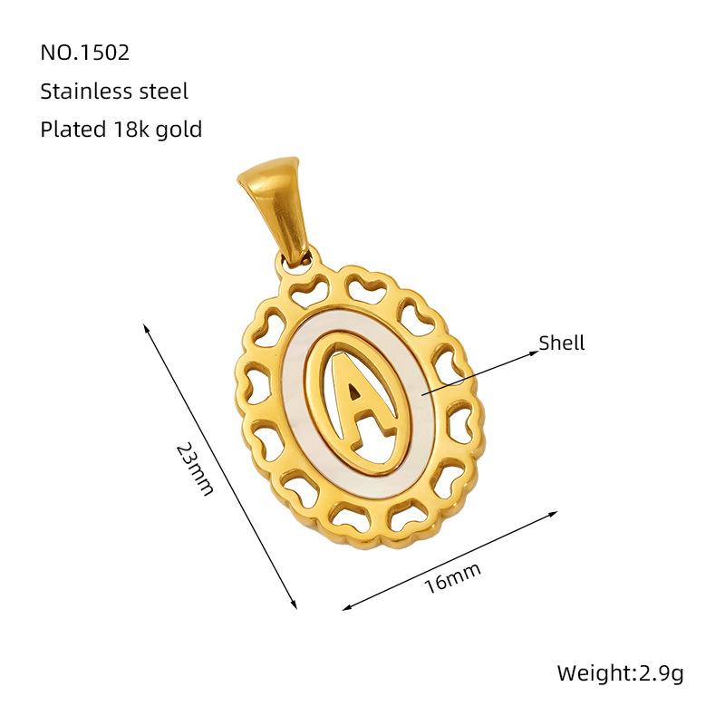 New Fashion Versatile Stainless Steel Letter Necklace 18k Gold Hollow Hip Hop Street Titanium Steel Pendant