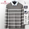 MONTAGUT Мужской осенне-зимний вязаный пуловер в полоску, имитация двойки