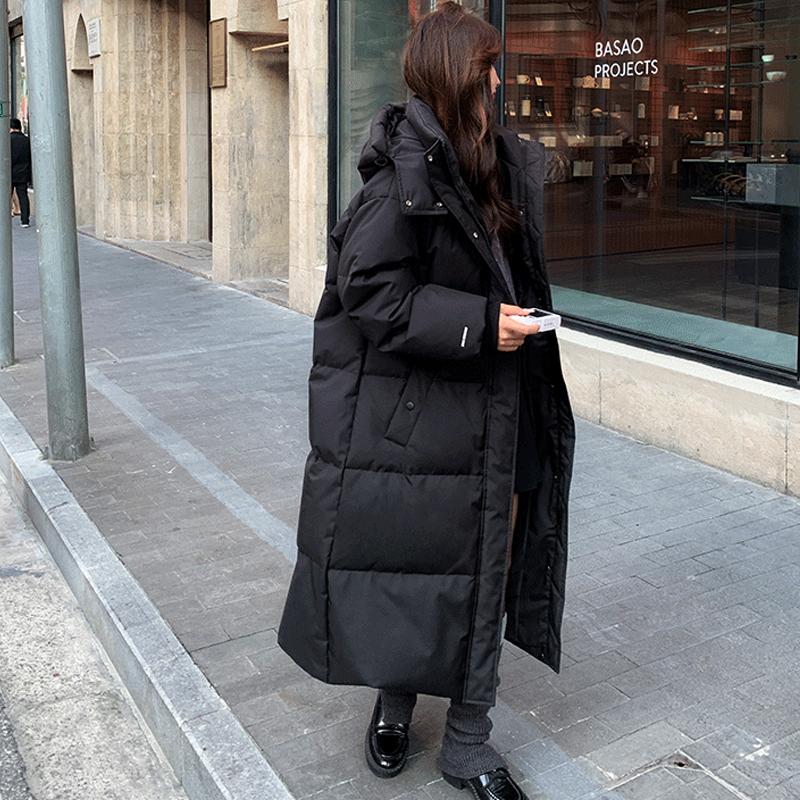 Утолщенная длинная хлопковая куртка для зимней пары, студентов колледжей, пальто выше колена - Выбор влюбленных