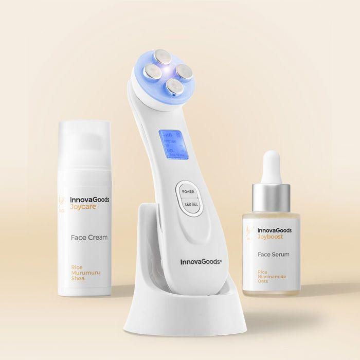 Set de cosmétique - Rice InnovaGoods - Pack Traitement Réparateur - Sérum 30 ml - Crème 50 ml - Masseur Facial