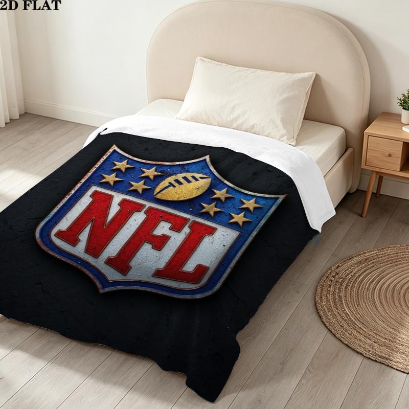 National Football League Print Flannel Blanket, High quality Comfortable for All Seasons, Home Decor, Warmth and Comfort, Perfect for Christmas Gifts