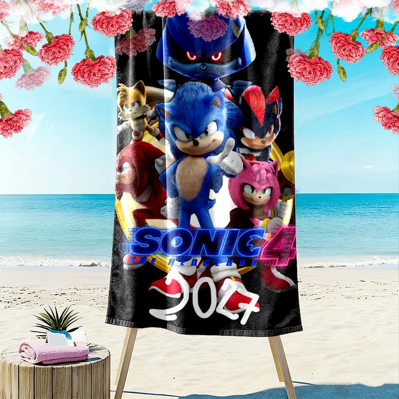 1pc SONIC Beach Towel, Outdoor Activities Perfect Summer Travel Supplies, As A Gift for Festivals
