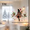 Bathroom Glass Stickers Christmas Ballet Girl Static Window Clings, Removable Xmas Decals, Winter Indoor Outdoor Art Ballerina Elf for Home Classroom