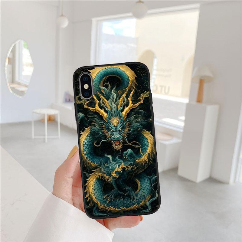 LO25 Чехол-накладка 'Китайский Дракон' для iPhone SE X XS XR 11 16E 17 Pro Max Air 8 7 6 6s Plus
