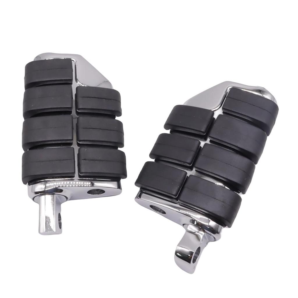 ZCJSZP 1 Pair Foot Peg Mount, Footrest, Foot Peg, Suitable for Softail Dyna, Sportster XL (Style 2 Silver)
