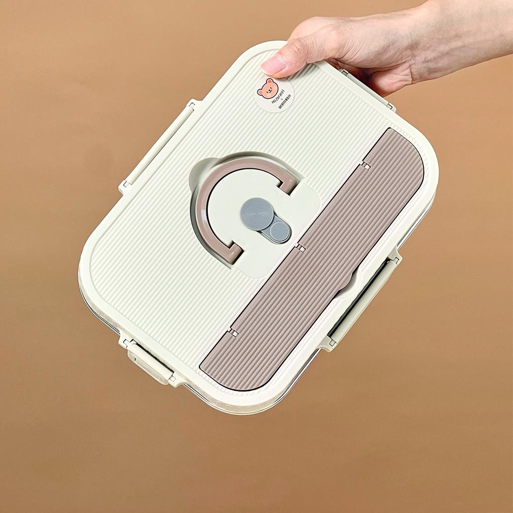 Ланч-бокс бенто из нержавеющей стали 304 с 4/5 отделениями, большой вместимости, набор герметичных контейнеров для еды для студентов и детей, подходит для микроволновой печи