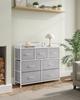 Commode de Chambre - SONGMICS - 7 Tiroirs en Tissu - Gris Tourterelle et Blanc Nuage