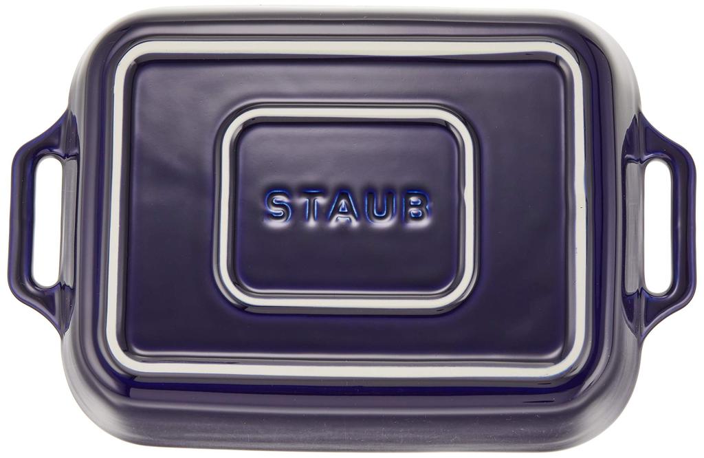 STAUB "Grand Bleu Rectangular Dish" 27x20cm, Ceramic Gratin Dish, Oven and Microwave Safe [Official Japanese Product] Dish 40508-591