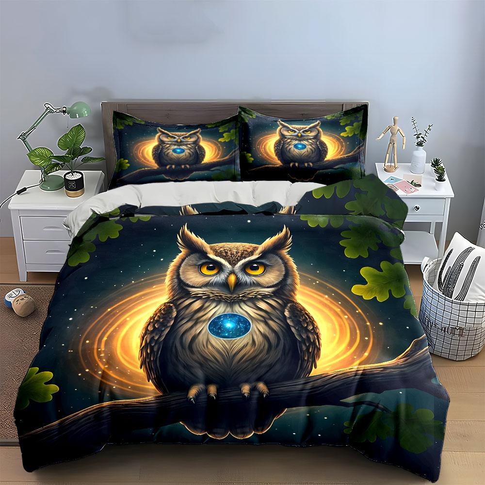 Mystical cosmic owl. Bedding sets Duvet covers Pillowcases(1* Duvet Cover 2* Pillowcases without duvet insert)