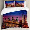 3pcs Bedding Set Grey New York City Landscape Home Textile Duvet Cover Pillow Case Boy Kid Teen Girl Bedding Covers Set
