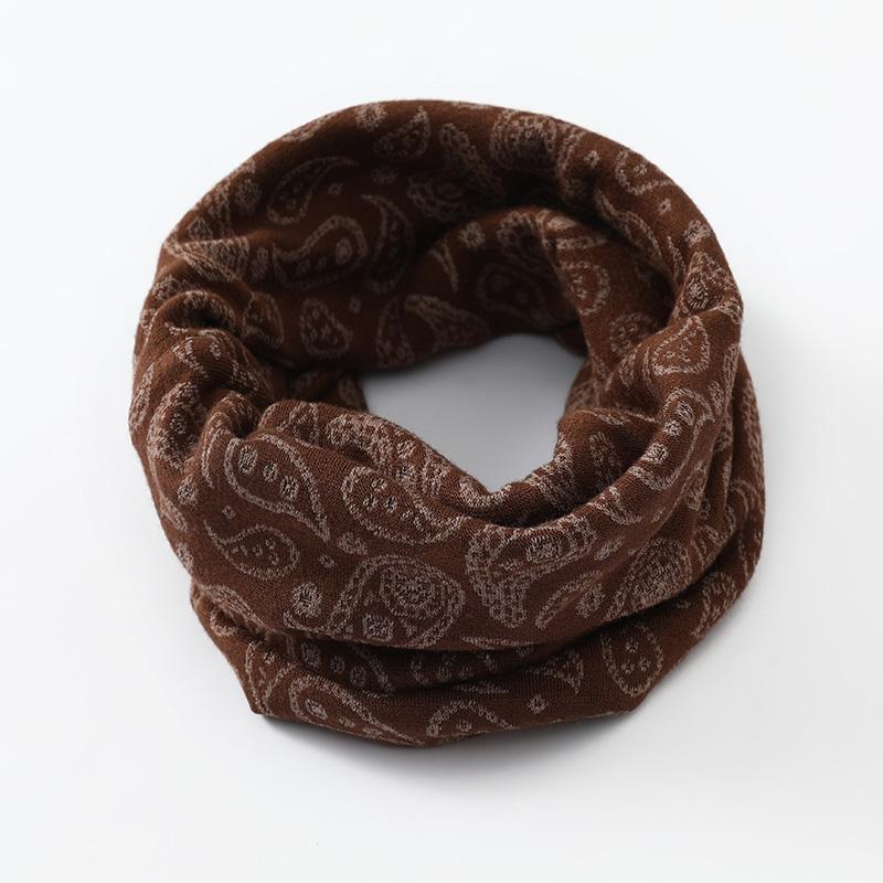 Thick Pure Cotton Paisley Snood Neck Gaiter Winter Double Layers Unisex Tube Scarf Neck Warmer Cowl Collar Loop Outdoor Skiing