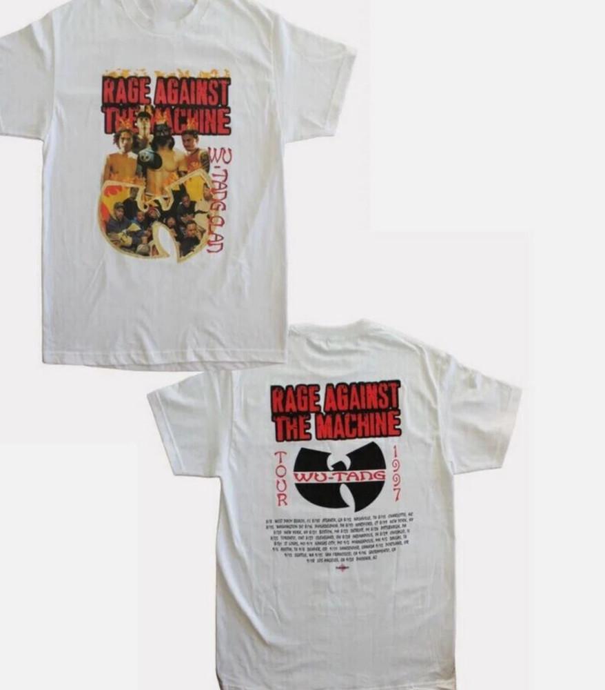 Винтаж 1997 Тан Тур Rage Against The Machine Футболка Белая Унисекс S-5XL Унисекс Футболка