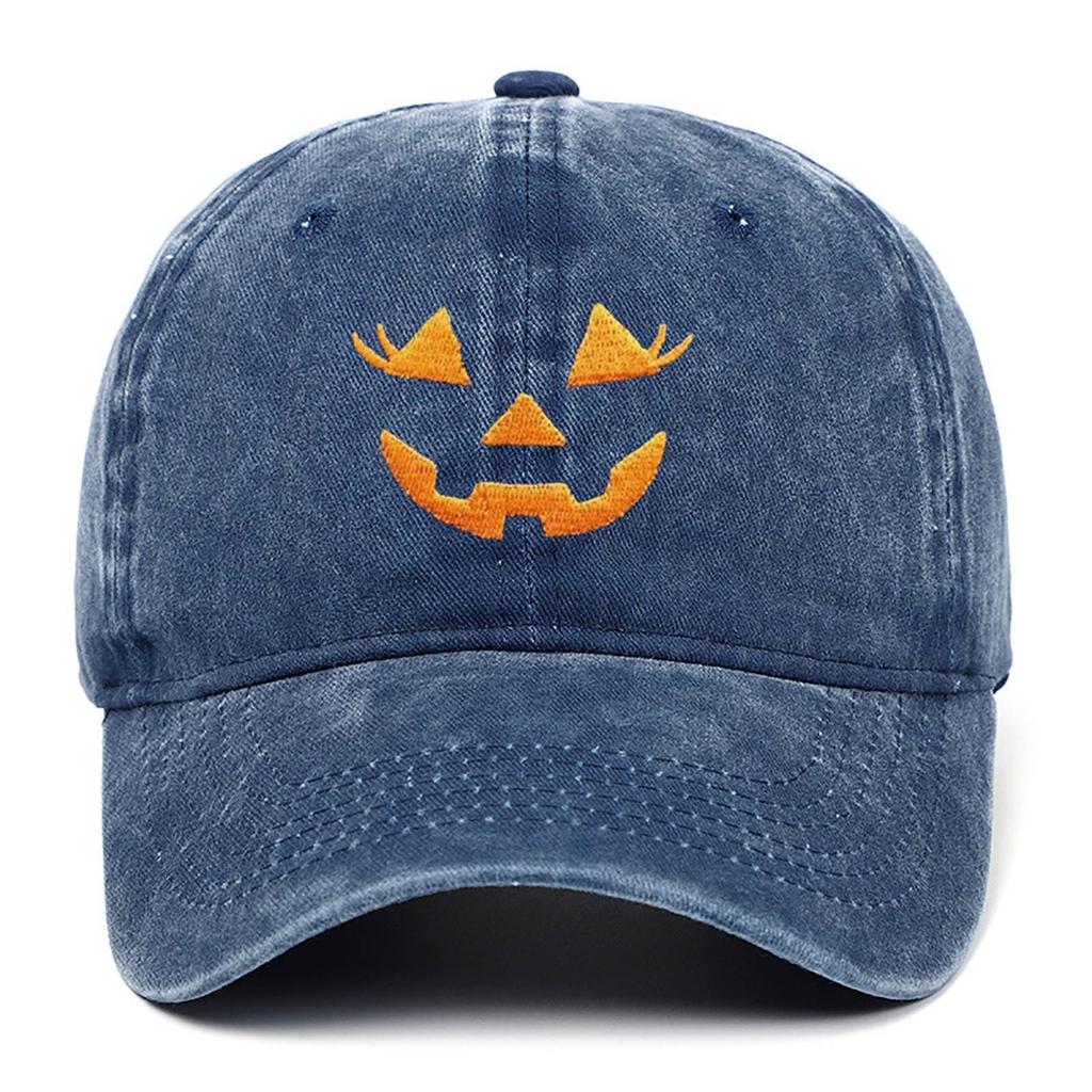 Хэллоуин Кепка Мужская Женская Вышитая Потертая Регулируемая Солнечная Шляпа Хлопок Смешные Шляпы