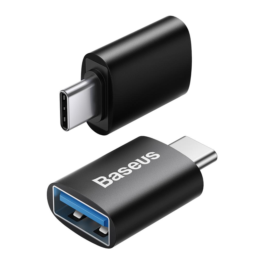 Адаптер Baseus Premium USB-C — USB-A — быстрая передача данных 10 Гбит/с — элегантная черная отделка