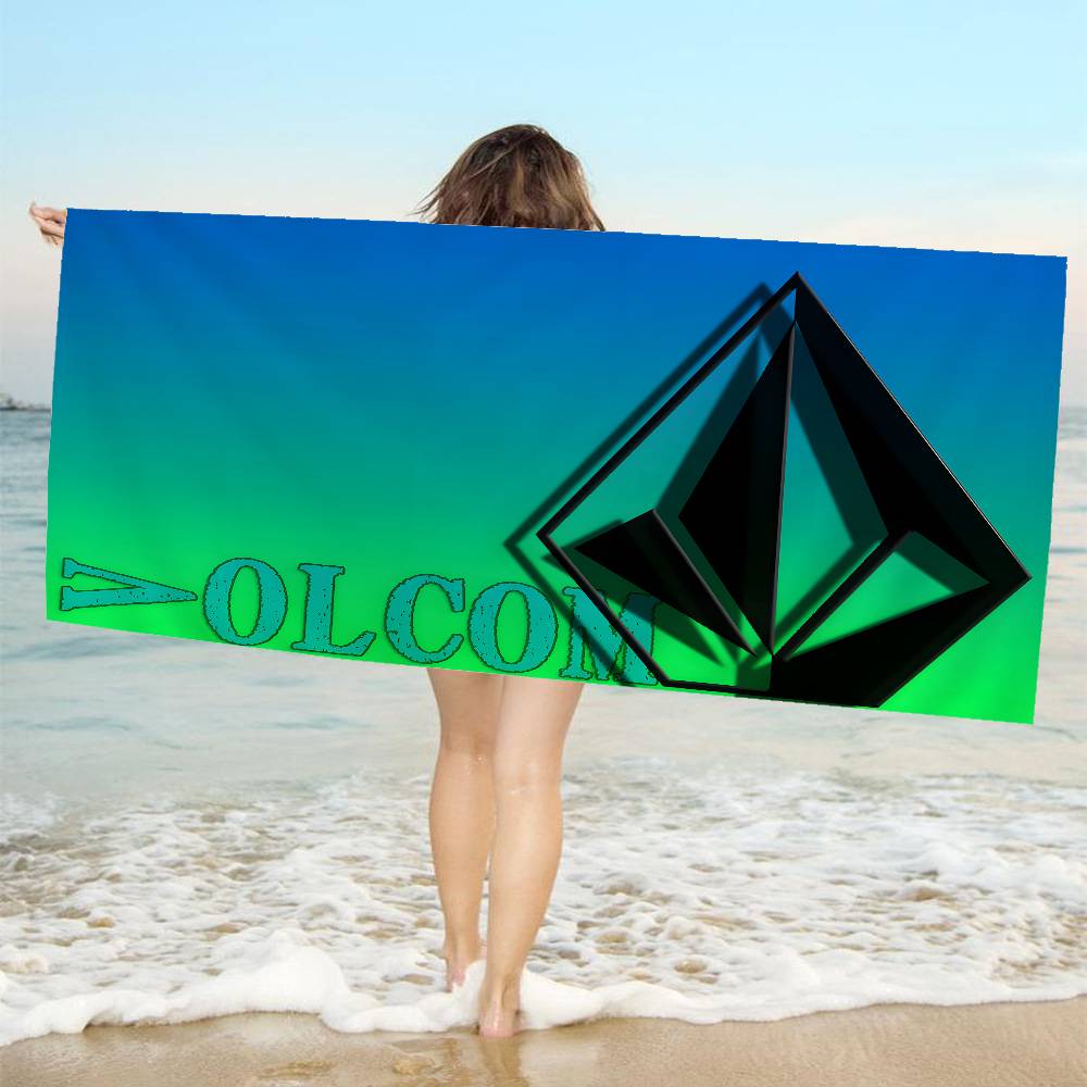 Современное пляжное полотенце Volcom из микрофибры с принтом в форме ромба, для альпинизма, йоги, пляжа, плавания, бега, впитывающее, мягкое полотенце