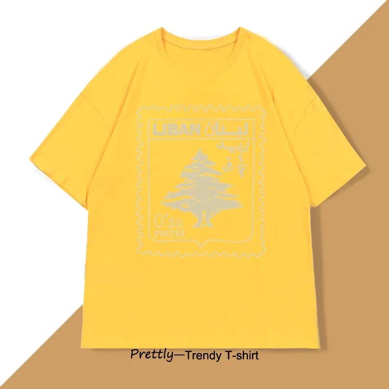 Lebanon Vintage Tshirt Support Lebanese Flag Printed Tshirt Unisex Unisex Cotton Short Sleeve Unisexs Clothes Graphic T Shirts