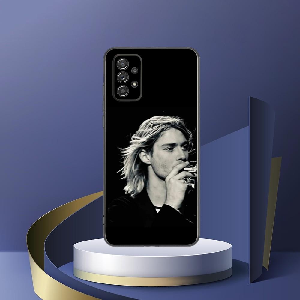 Kurt Cobain Phone Case For Samsung S24,S23,S22,S21,S20,S10,S10E,S9 Plus FE Note 20 Ultra 10,9 Plus Black