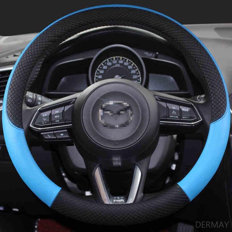 Чехол на руль DERMAY из ПУ кожи для спортивного автомобиля Mazda CX-3 CX-4 CX-5 CX-7 CX-9 Противоскользящий Funda Volante Автоаксессуары