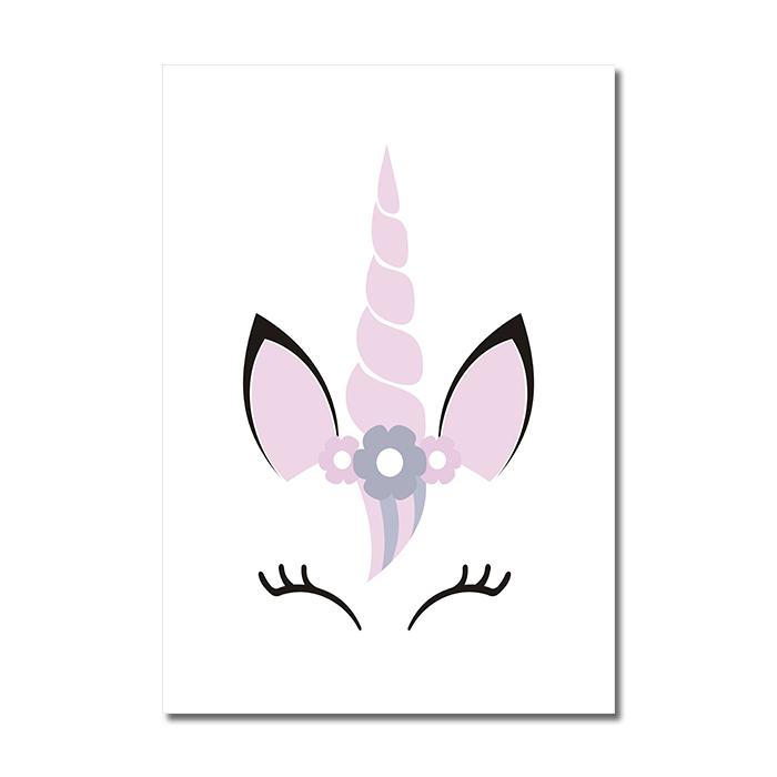 Pink Unicorn Nursery Wall Art Poster Love Quotes Print Moon Stars Canvas Painting Nordic Picture Kids Baby Girl Room Decoration