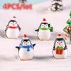 4Pcs Mini Resin Penguin Christmas Penguin Home Garden Decoration Miniature World Landscape Bonsai Ornament Decor Accessories