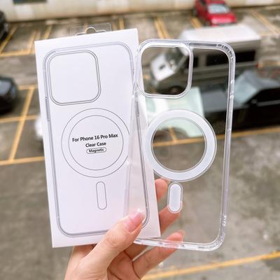 Магнитный противоударный прозрачный чехол Magsafe для iPhone 16Plus 16 Pro Max iPhone 7/8 Plus XR XS Max 11 12 13 14 15 Pro Max Чехол-чехол с функцией беспроводной зарядки