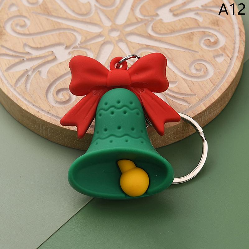 Christmas Series Santa Claus Christmas Tree Key Chains For Backpacks Pendant Cute Elk Doll Key Ring For Kids Friends Gift