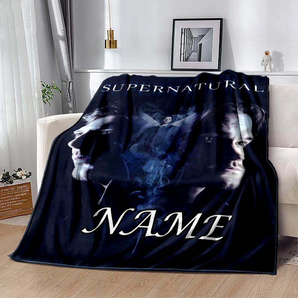 Supernatural Name Mystery Customize Your Name Blanket Multi-purpose Personalized Blanket Soft & Cozy Versatile for Livingroom Seaside Office Chair