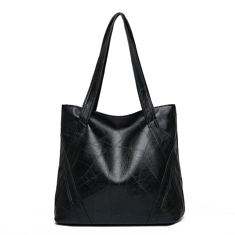Tote Bag with Genuine Leather Texture Autumn Winter High-capacity Simplicity Advanced Feeling Versatile Unique Shoulder Bag