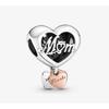 Charm - PANDORA - Cœur Thank You Mum - Argent 925 - Doré - Multicolore