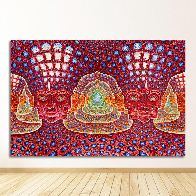 Модульные картины Life, современное украшение дома, настенное искусство, печать на холсте, живопись, постер для спальни, Алекс Грей, психоделическое триповое дерево, без рамки