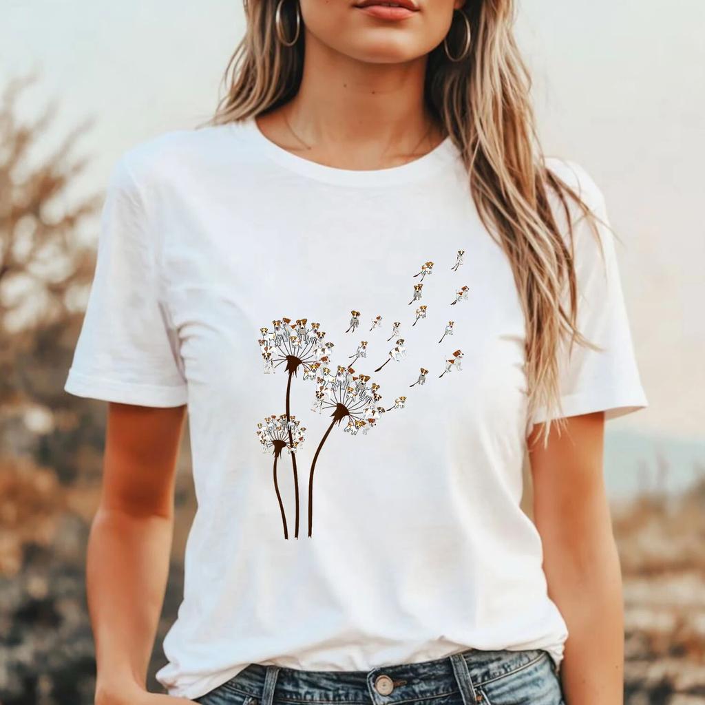 Jack Russell Terrier Dandelion Dog Lovers T-shirt Gift For Men Women