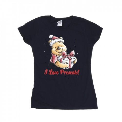 Disney Womens/Ladies Winnie The Pooh Love Presents Cotton T-Shirt