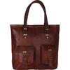 Women's Genuine Goat Leather Tote Shopping Handmade Bag Handbag