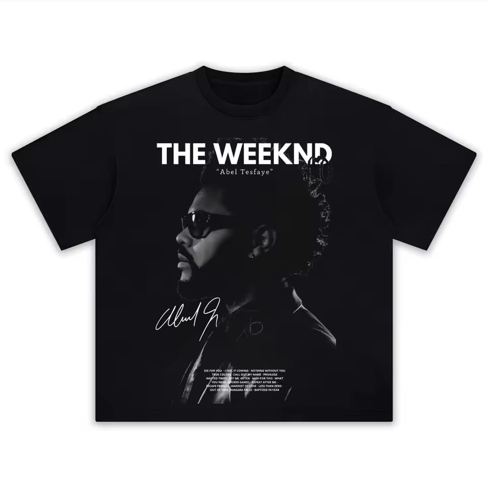 The Weeknd Abel Tesfaye Retro Music T-and kids tshirt Men Vintage R&B Artist Graphic Print Casual Short Sleeve Cotton Streetwear Tee Tops